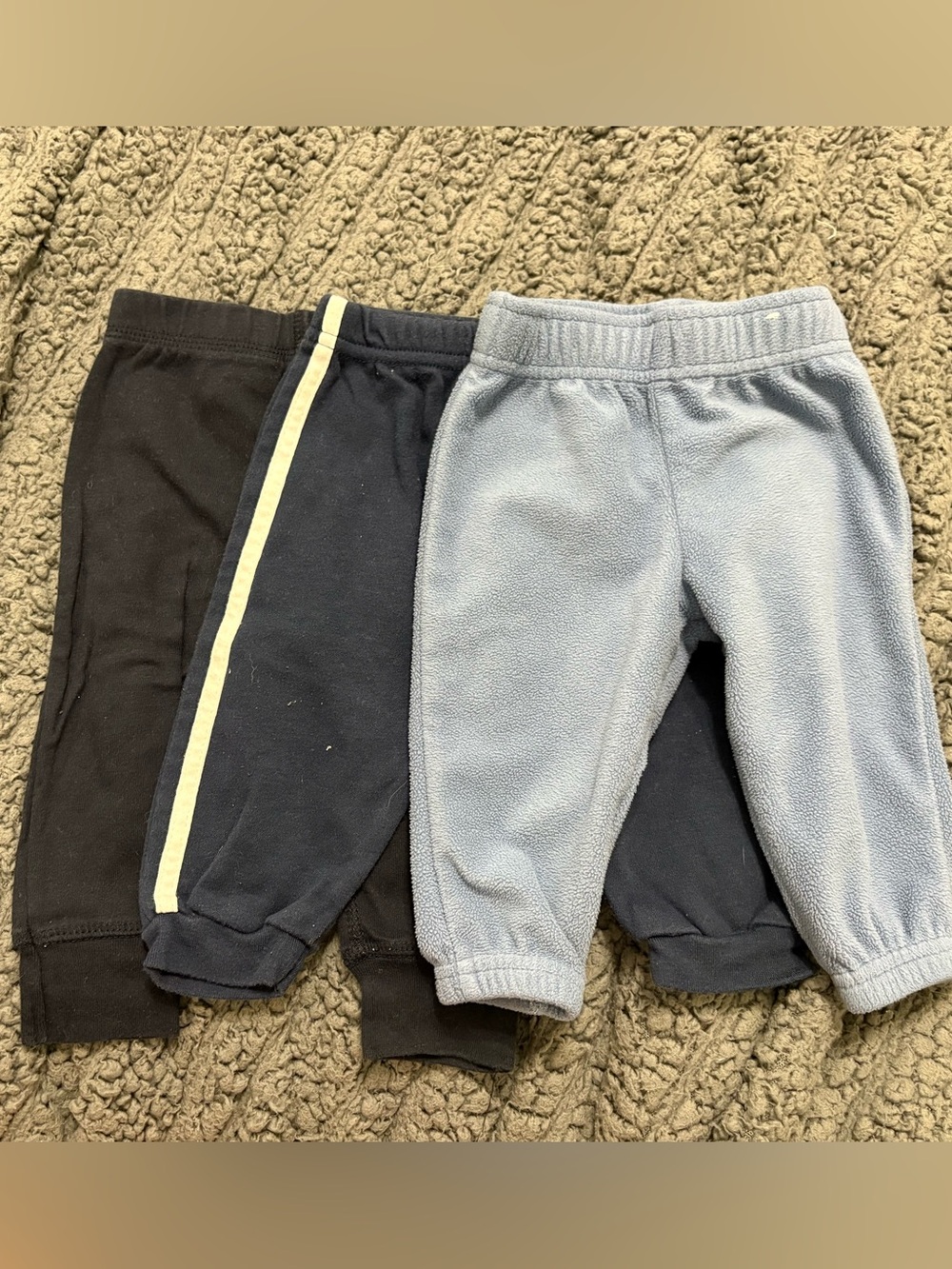 3 Pack Pants Navy & Light Blue Bottoms